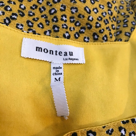 Monteau Yellow Floral Sleeveless Peplum Too size Medium - Picture 7 of 8